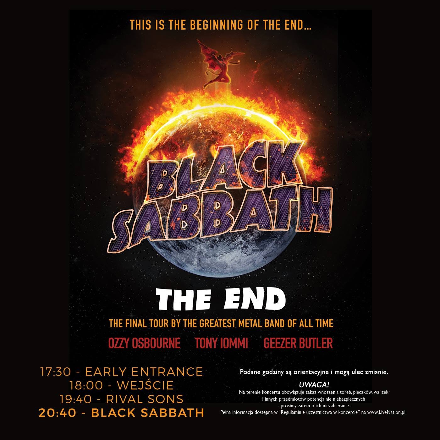 black sabbath w polsce 2016 kraków tauron arena