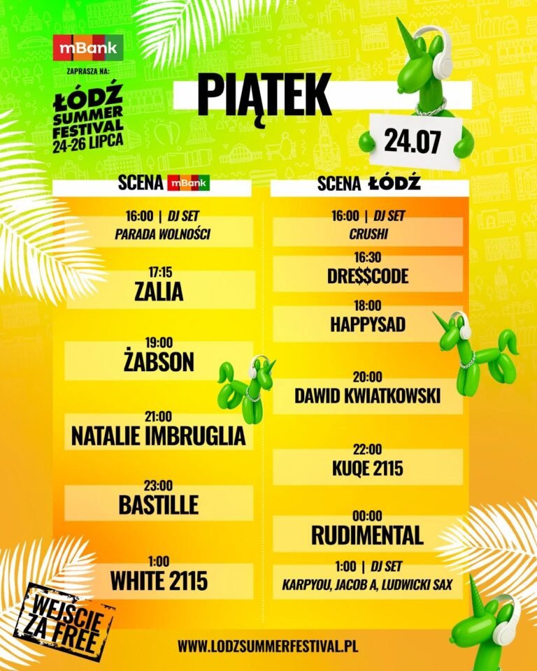 łódź summer festival 2026 piątek